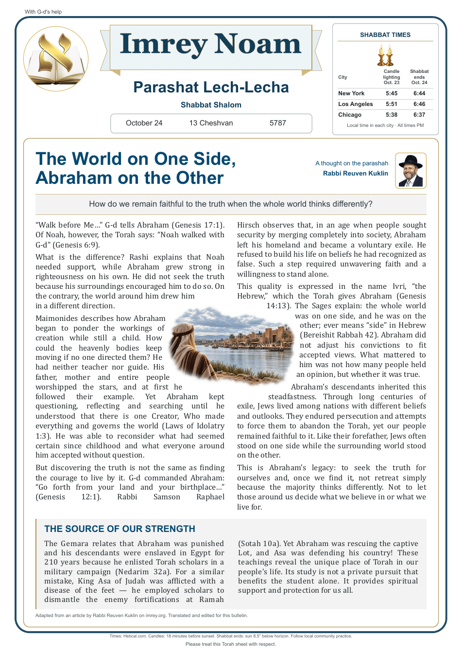 Parashat Lech-Lecha 5787 — English