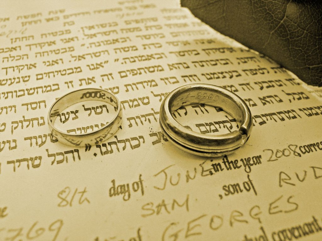 Еврейская свадьба, ктуба, обручальные кольца
