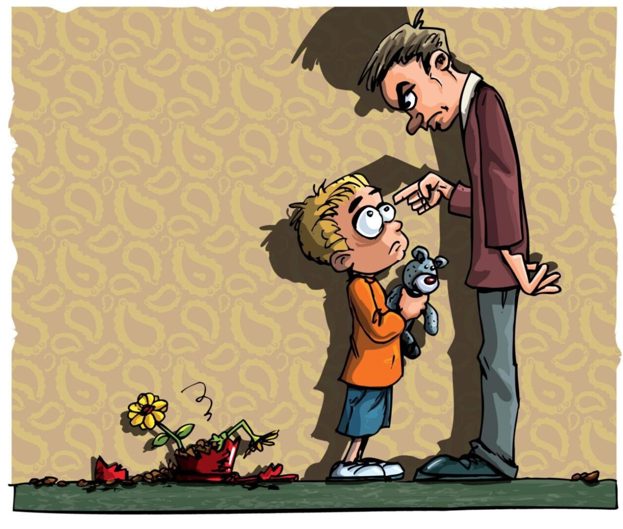 Папа и сын карикатура